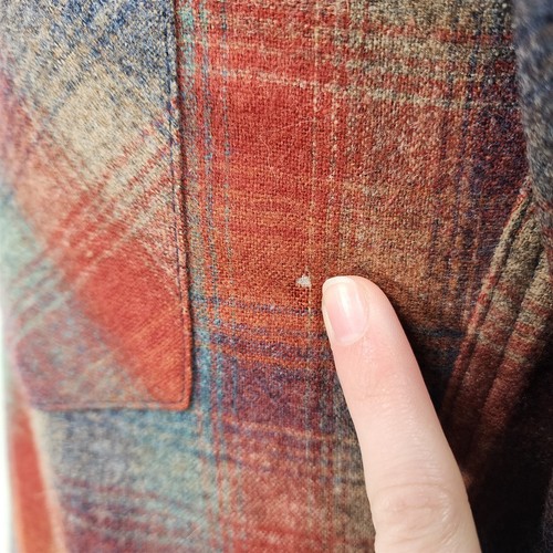 Camisa a presión vintage Pendleton de lana roja azul a cuadros de alta calidad Western Wear perla - Imagen 3 de 10