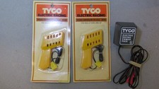 2 Tyco Slot Car Yellow Racing Controllers 8755 New On Cards  Wall Power Pack