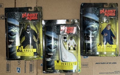 Set Of 3 Planet of the Apes 2001 Sci-fi Action Figures Krull Limbo Pericles NIP