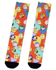 Hey Arnold Character Bubbles Allover Design Adult Crew Socks