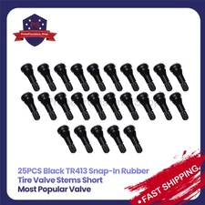 LOT 25 TR 413 Rubber Tire Valve Stems Short Snap-In Most Popular Valve Black