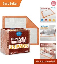 Medpride Disposable Underpads 23x36 for Incontinence - 25 Count Super Absorbent