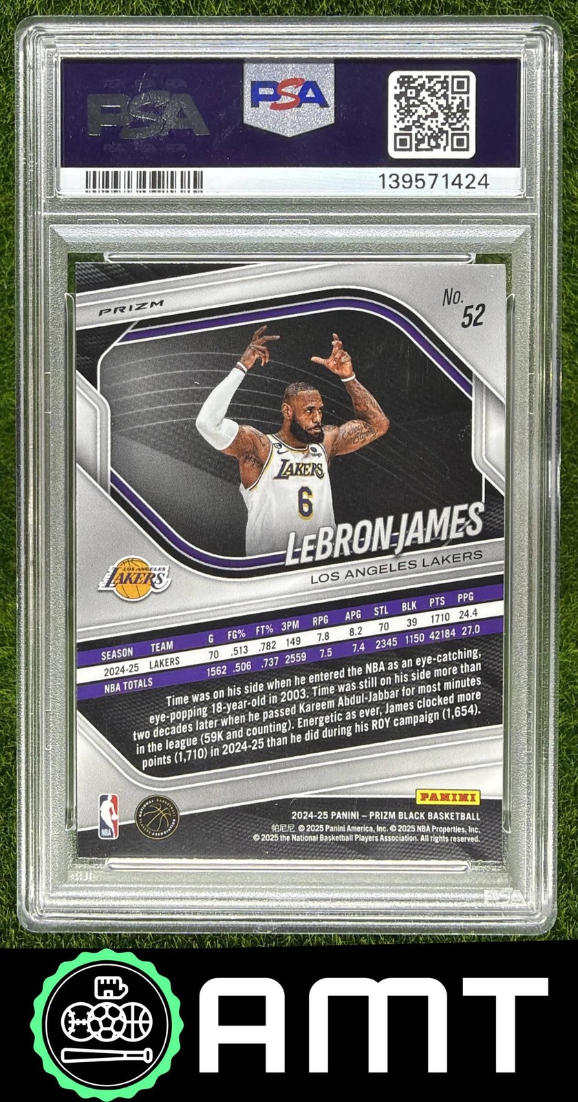 LeBron James PSA 10 2024-25 Panini Prizm Black Pulsar Prizms Lakers 1424 view 2