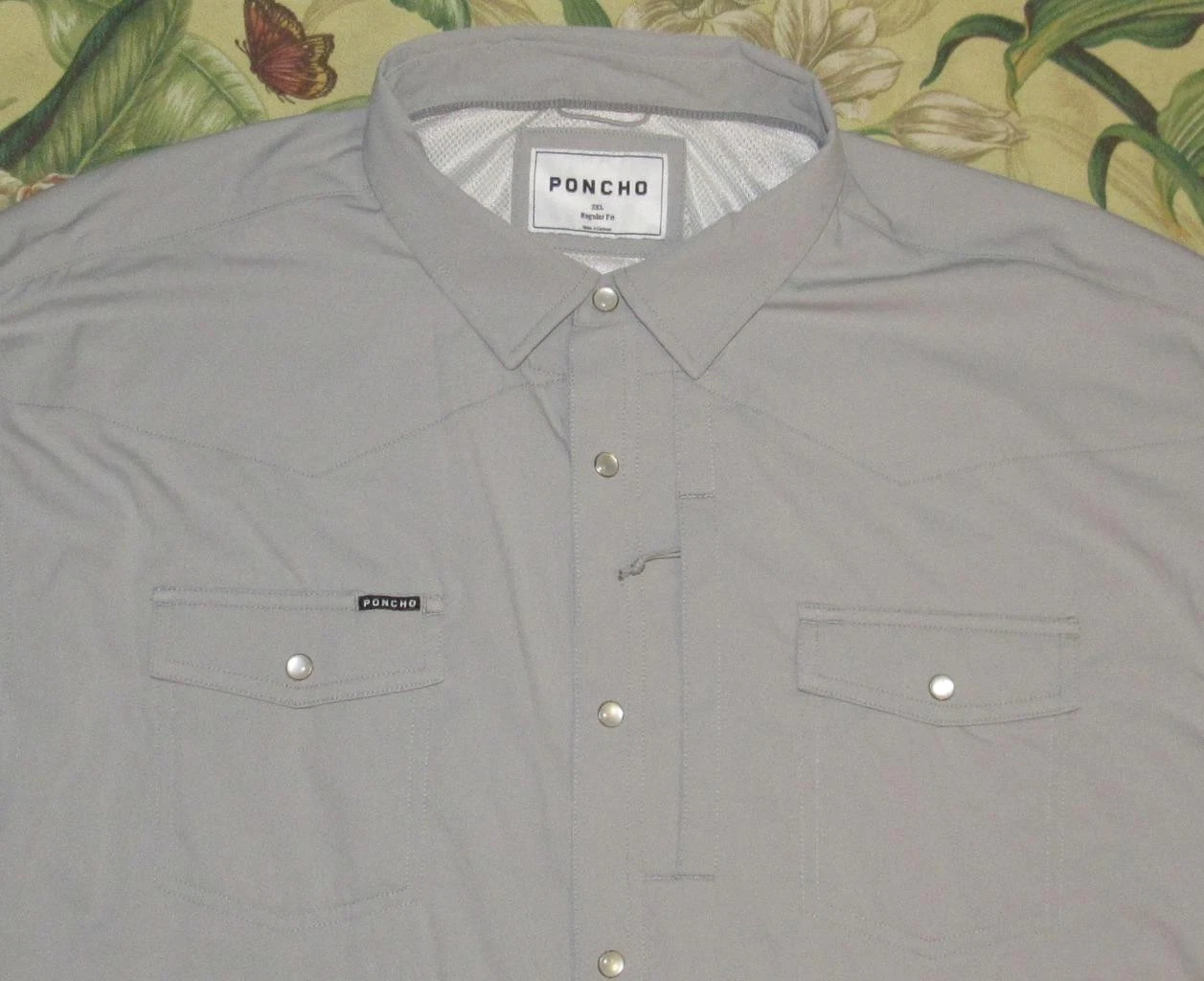 PONCHO Grey Long Sleeve Pearl Snap Shirt 3XL
Opens in a new window or tab