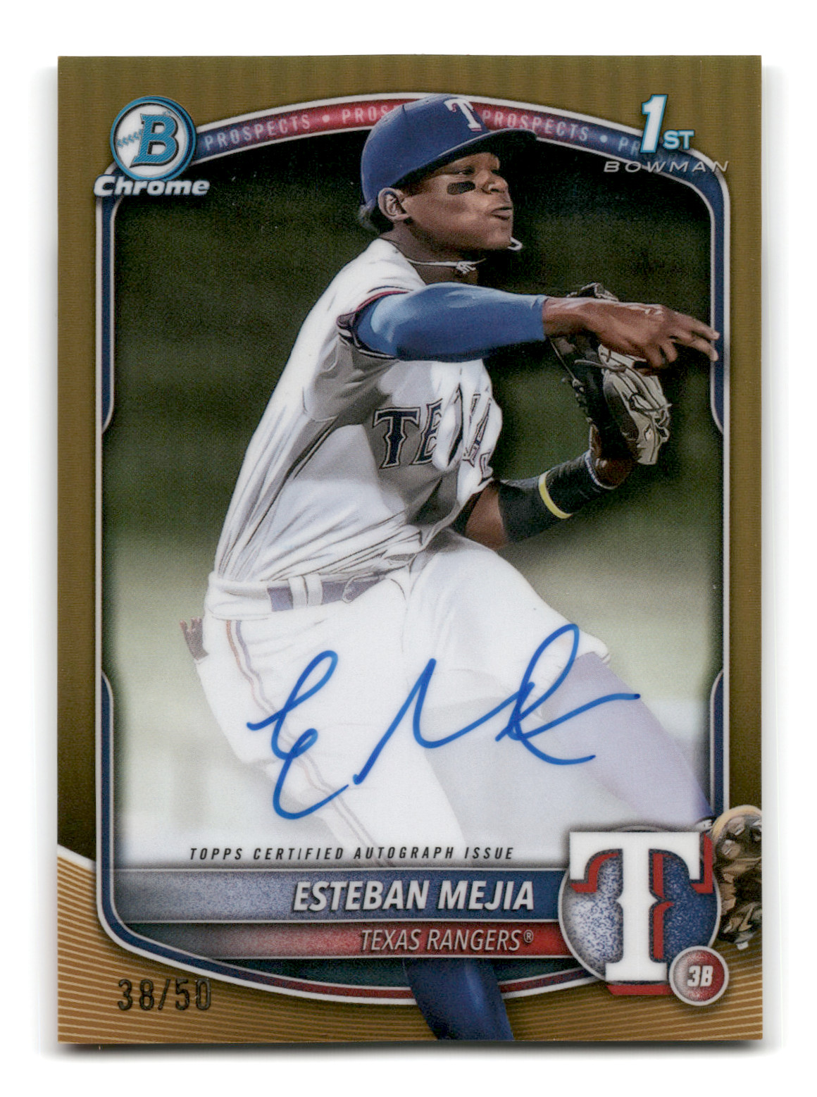 2025 Bowman Baseball Esteban Mejia 1st Auto Chrome Gold Refractor /50 (#CPA-EM)