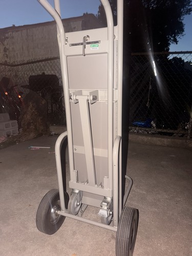 Gray Folding Hand Truck Dolly 300 lb Capacity, Pneumatic Wheels, Toe Plate