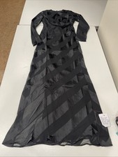 ASOS DESIGN long sleeve draped striped maxi dress in black 0