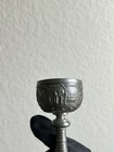 Silver Metal Goblet Chalice Cup w/ Embossed Building Scene & Text — photo 2
