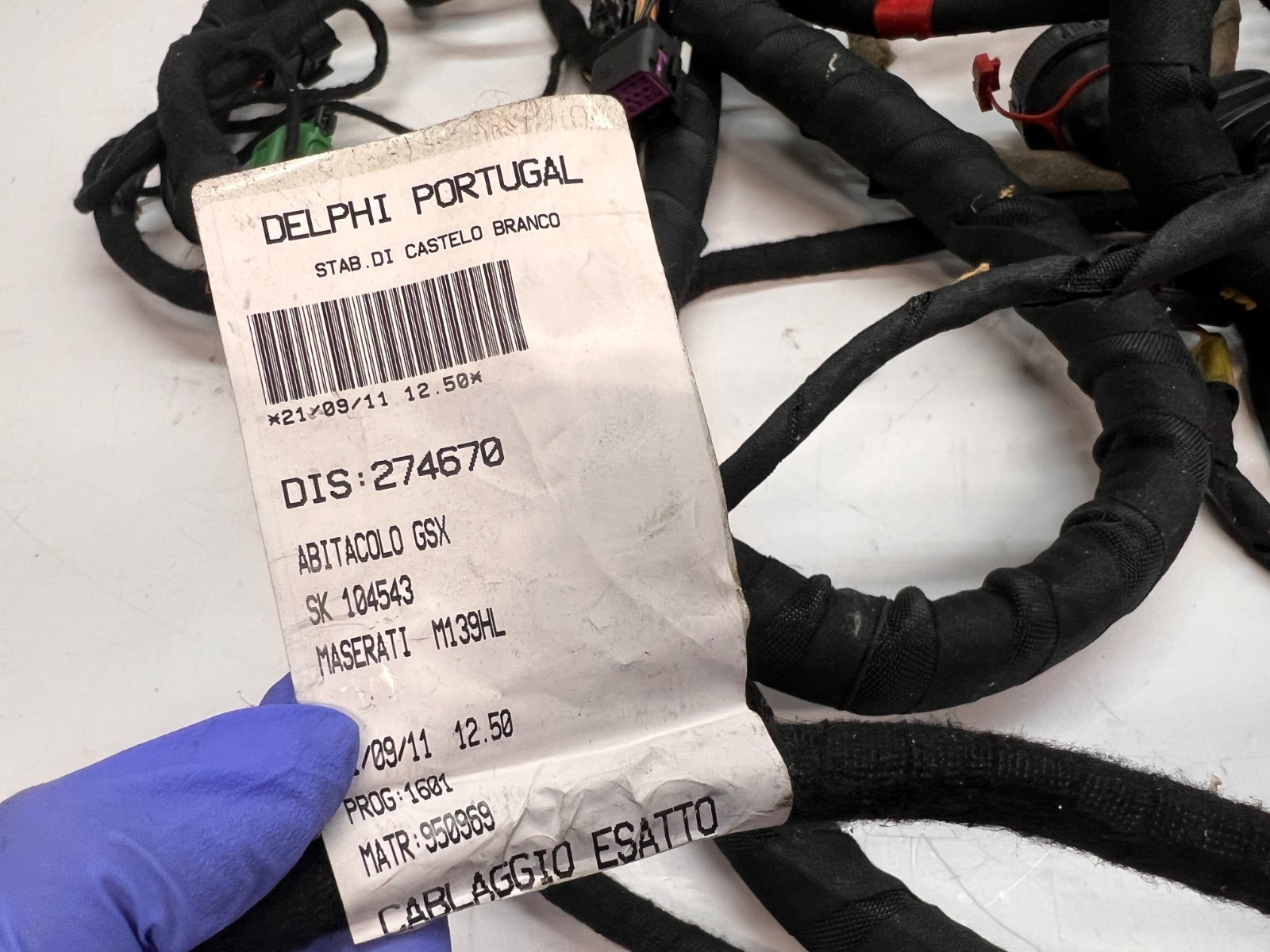 MASERATI GRANTURISMO PASSENGER COMPARTMENT MAIN BODY WIRING HARNESS OEM 274670