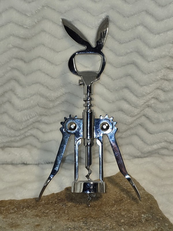 Playboy Corkscrew Bottle Opener,  Featuring Metal Playboy Bunny Head