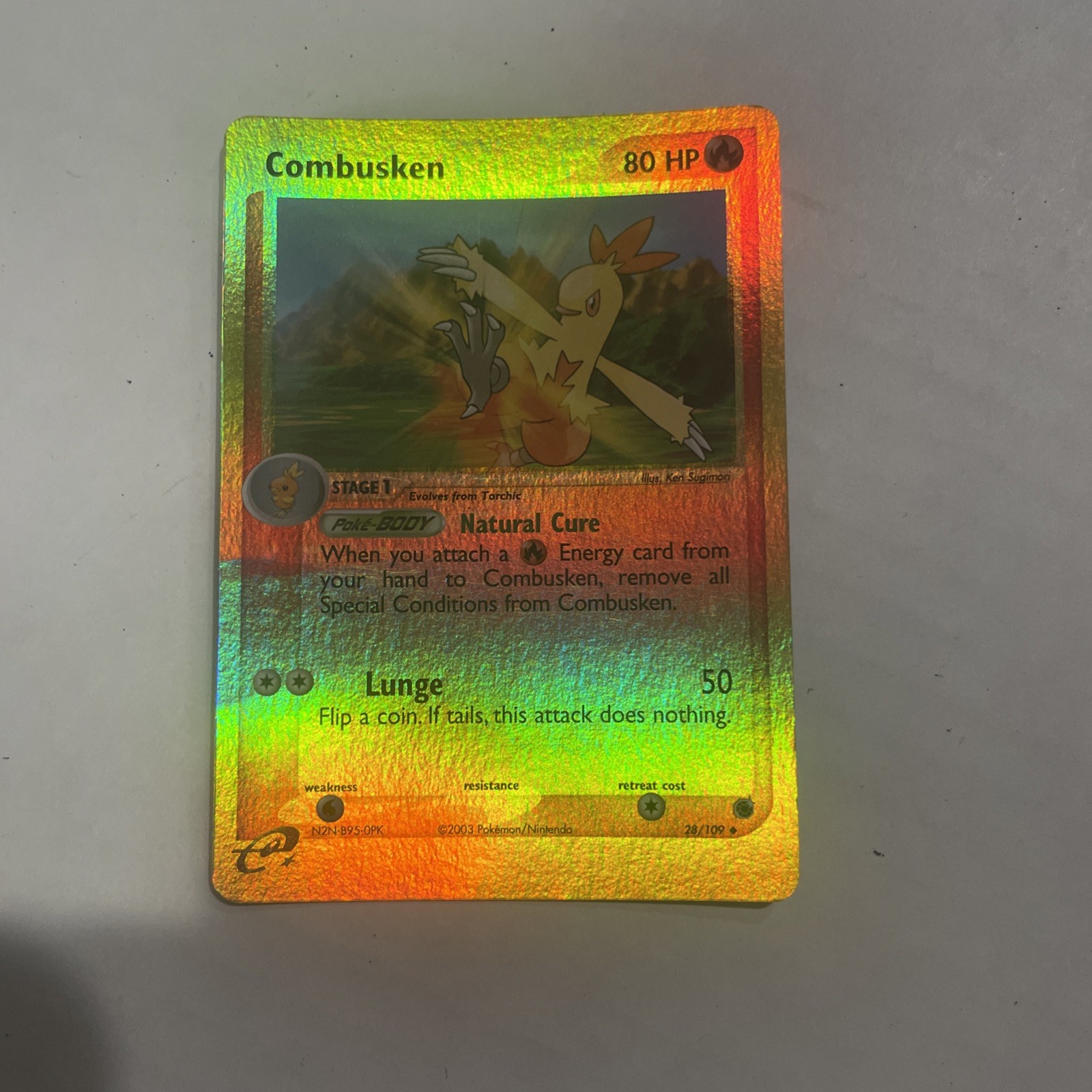 Combusken 28/109 EX Ruby Sapphire Reverse Holo Pokemon TCG 2003