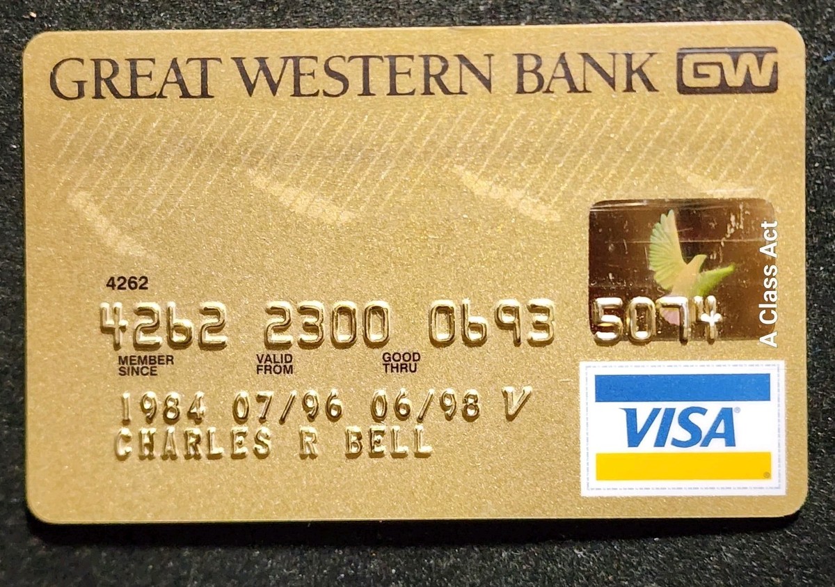 Great Western Bank Visa Credit Card exp 1998 ~ Our item # cc1457