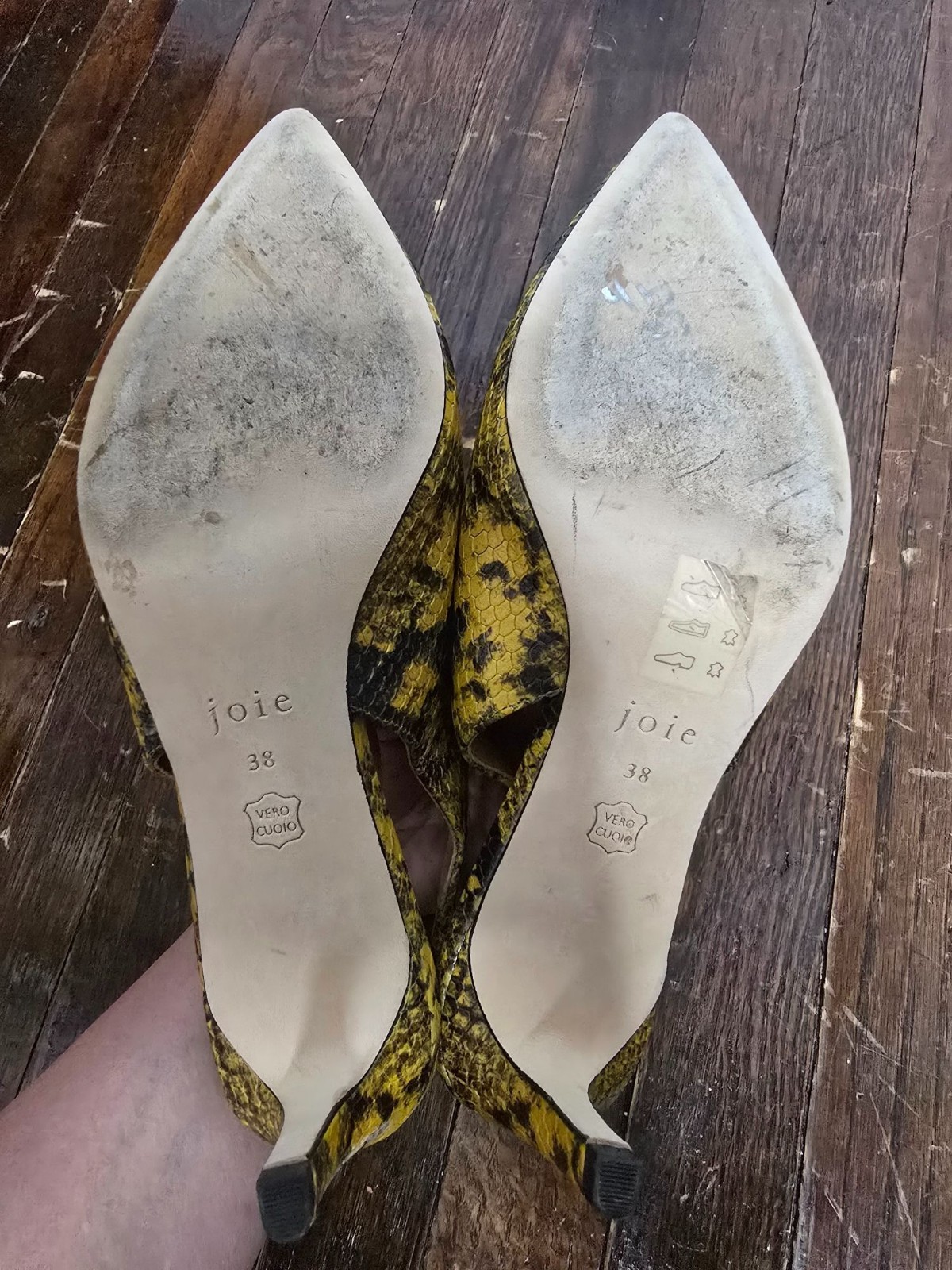 Joie Rines Pump Mustard Yellow Python Snakeskin s… - image 6