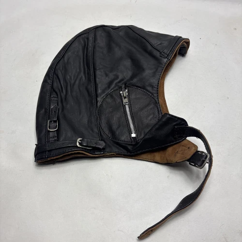 Small Leather Flight / Aviation Cap Adjustable Flight Suit Hat Suede Lined