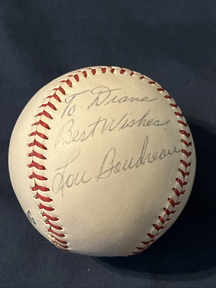 Lou Boudreau *FIRMADO* Spalding PRO Béisbol - Indios Medias Rojas Cachorros - Salón de la fama Foto 3 de 4