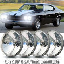 4pcs 5.75 5-34 Inch Round Headlights Hilo Beam For Chevy Chevelle 1964-1970