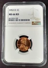 1953-D Lincoln Cent, NGC MS-66RD (A332)