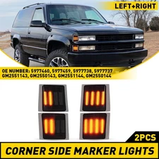 LED Smoke Corner Side Marker Light For 1994-1999 Chevy C/K 1500 2500 3500 Pickup