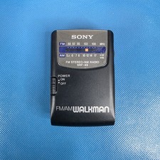 Sony Walkman SRF-49 FM/AM Radio With Belt Clip Black - Tested  Working