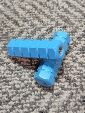 Old School Hard Luck BMX Pegs Solid 26t 3/8's Axle Powder Blue