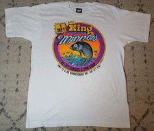 L Vintage 1990s King Minnow Fishing Shirt 90s T Shirt Fishing Shirt Made in USA