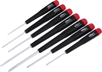 26197 Precision Screwdriver Set, 7-Piece Mini Slotted & Phillips, Picofinish Han
