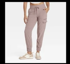 Women's Active Light Mid-Rise Cargo Joggers - All In Motion™ Brown XS