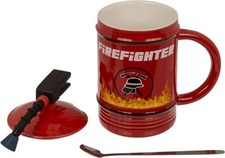 Becher Feuerwehr Tasse mit Deckel und Löffel...