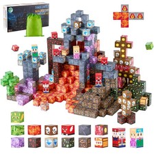 Magnetic Blocks,100 PCS Dark Castle Set,Magnetic Building Cubes for Kids,STEM Mo