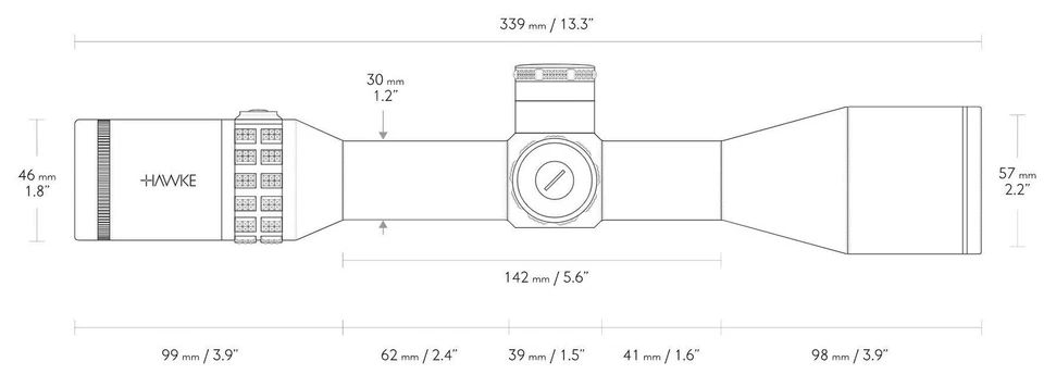 Hawke Sidewinder 30 SF 4-16x50 10x Half Mil Dot Gen II Sidewheel Sunshade 17250 - Image 4 of 4