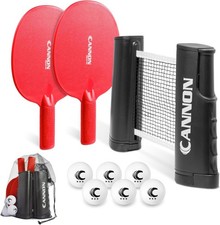 Portable Table Tennis Set Retractable Net 2 Paddles 6 Balls Ping Pong
