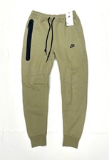 Image of Nike Tech Fleece Joggers Neutral Olive Tapered Trousers - Mens Small New