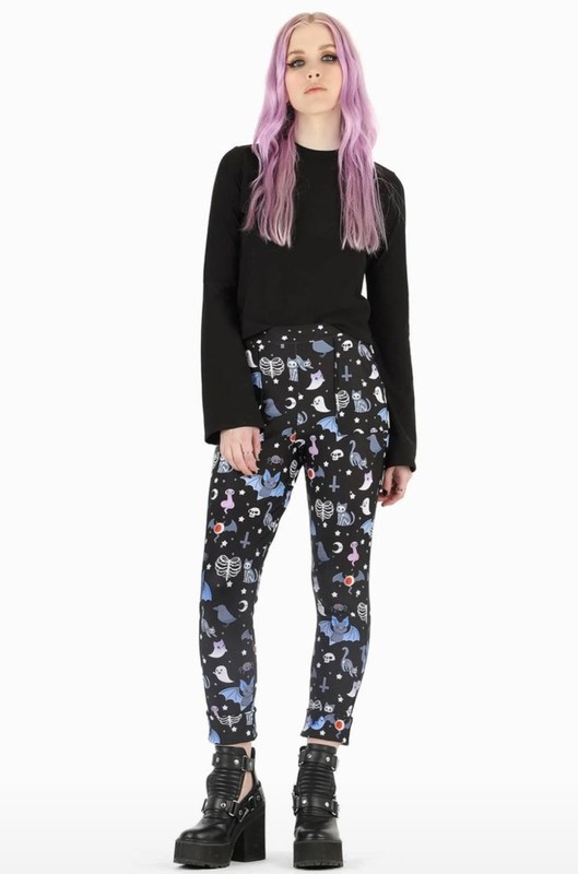 BLACKMILK HAUNTINGLY CUTE CUFFED PANTS - SIZE M - NEW WITHOUT TAGS!