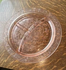 Vintage MacBeth-Evans Dogwood Apple Blossom Pink Depression Glass Divided Grill