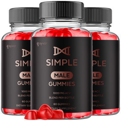 #ad 3 Pack Simple Male Gummys Advanced Formula Max Support Supplement 180 Gummies $39.95