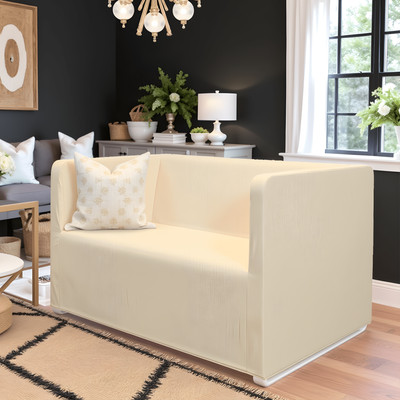 Farmhouse Beige Linen Slip Cover, Compatible with IKEA KNOPPARP