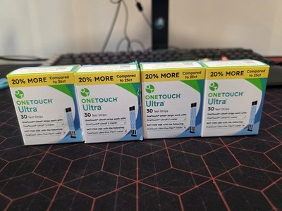 (4) One Touch Ultra Plus 30ct Glucose Test Strips [120 Strips Total]