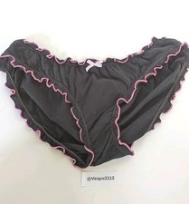 Vintage Victoria Secret Love Pink Hipster Panty Black Extra Low Rise Dog NWT