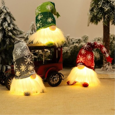 Niedliche Gnome Weihnachtsdekoration im 3er Set, Handarbeit, Festliche Stimmung