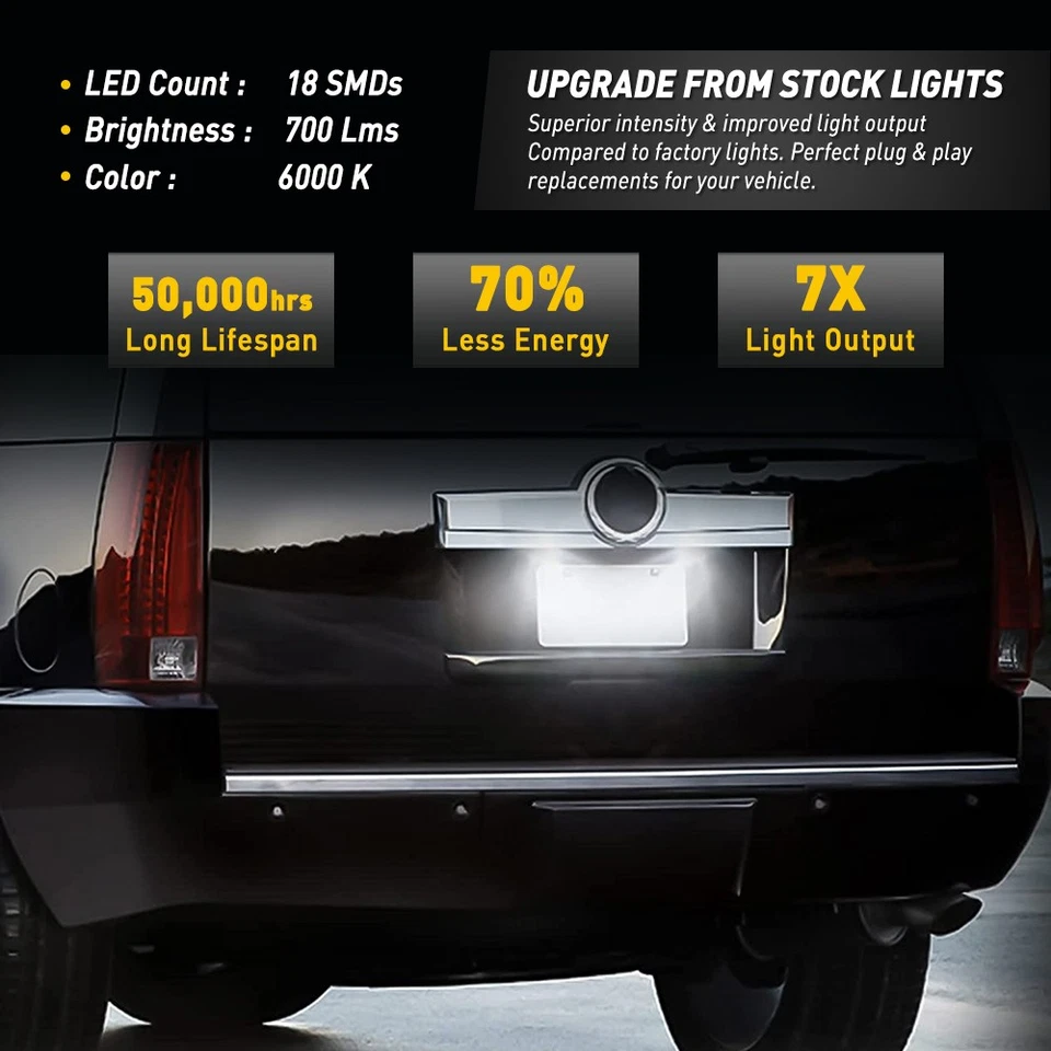 Para 07-14 Chevy Tahoe Suburban GMC Yukon XL LED Placa Luz Lámpara dsx Foto 4 de 4