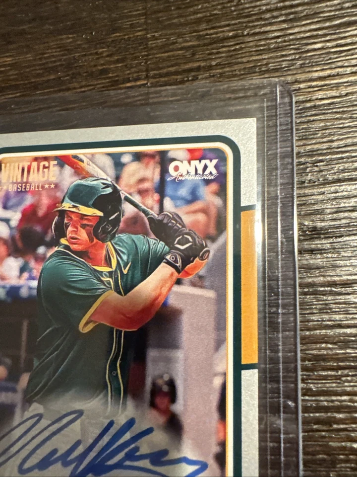 Onyx Vintage Nick Kurtz 2025 tinta azul automático/10 Oakland Athletics Foto 4 de 4