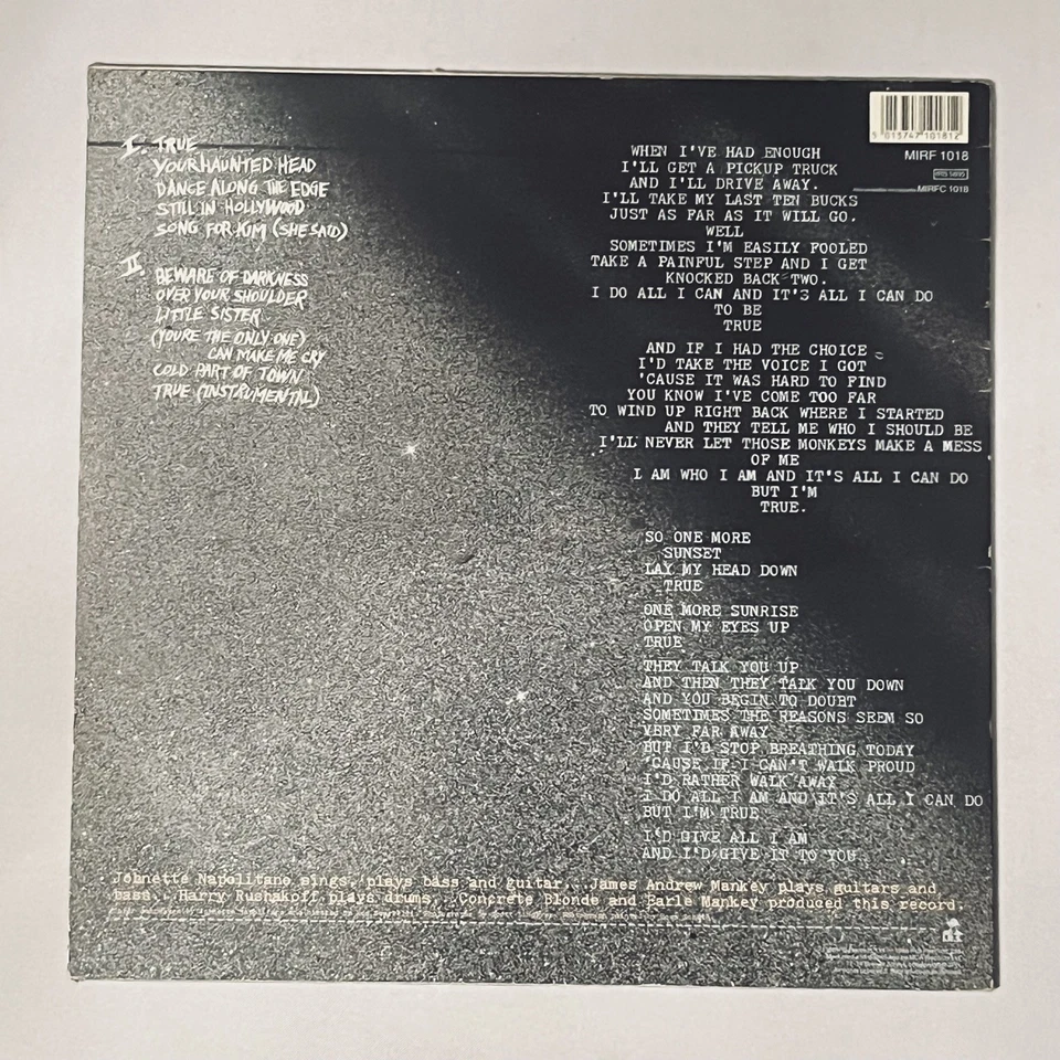 CONCRETE BLONDE - Self-Titled Album - UK 1st Press Vinyl LP - 1986 I.R.S. 5835 Foto 2 de 4