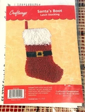 New Craftways 11"x17" Santa's Boot Christmas Stocking Latch Hook Kit  #553726