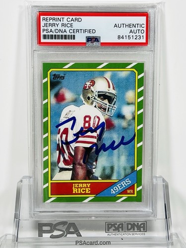 1986 Topps Reprint Jerry Rice RC Signed PSA/DNA Certified Autograph #161 49ers