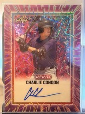 Charlie Condon 2025 Leaf Vivid Auto 4/7 Pink Burst Parallel MLB Prospect