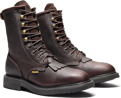 Bonanza Genuine Leather RANCHER 8'' Boondocks Lacer Soft Toe Work Boots - Brown