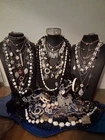 74+Pc Vtg-Now White Blk Spring Summer Some Sign Estate Costume Jewelry 4+# LT15