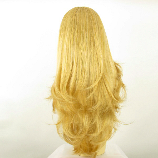 Perruque Longue Blonde Doré Clair - Modèle Virginie LG26 - Synthétique, Taille Moyenne, Style Libre
