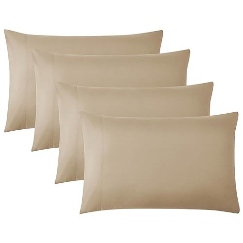 Pillow Cases Standard Size Set of 4, 4-Piece Queen (20 in x 30 in) 23 - Taupe
