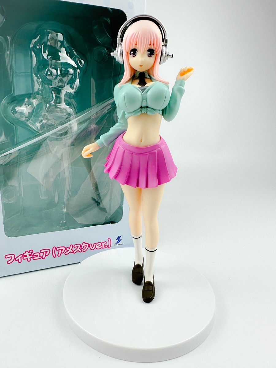 Super Sonico Figure American school Ver. Pink Color 20cm
